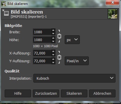 Bilder für Social Media optimal vorbereiten - Größe und Seitenverhältnis bearbeiten mit Gimp und Faststone